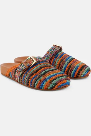 Robert Clergerie Quinta crochet raffia slides