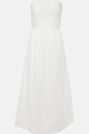FAITHFULL THE BRAND Dominquez strapless cotton midi dress