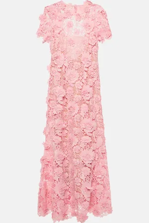 Oscar de la Renta Floral lace midi dress