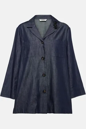 Max Mara Embellished cotton denim top