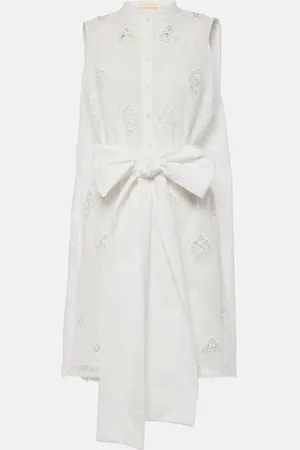 Erdem Embroidered cotton-blend minidress