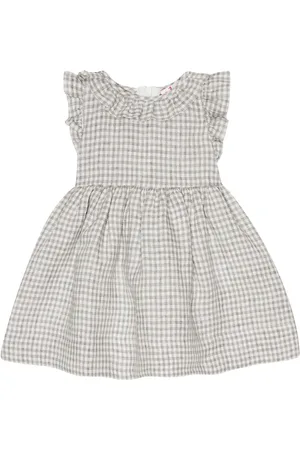 Il gufo Baby gingham linen dress