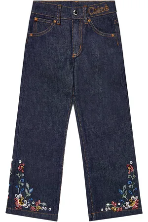 Chloé ChloÃ© Kids Embroidered wide-leg jeans
