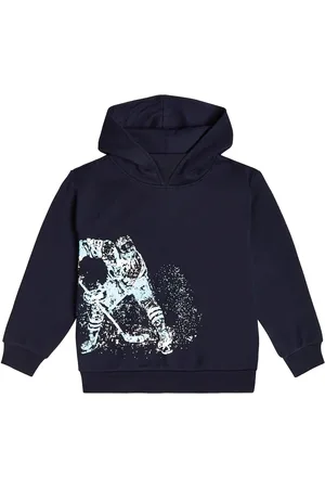 Il gufo Printed cotton jersey hoodie