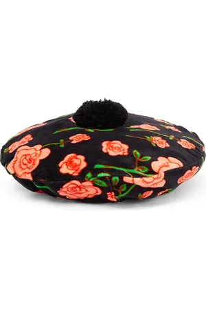 Mini Rodini Floral pompom cotton velvet beret