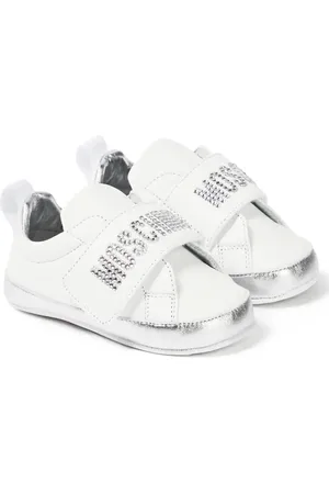 Moschino Baby logo leather sneakers