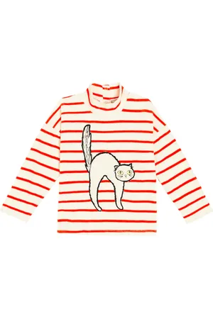 Mini Rodini AppliquÃ© striped cotton velour sweatshirt