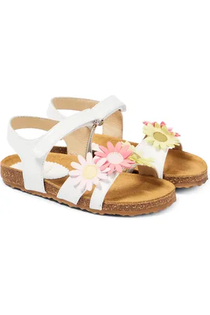 Il gufo Baby floral appliquÃ© leather sandals
