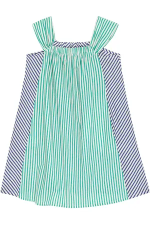 Il gufo Striped cotton-blend poplin dress