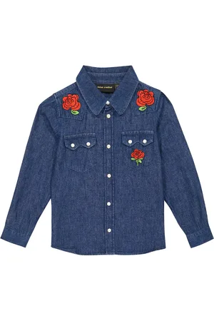 Mini Rodini Embroidered denim shirt