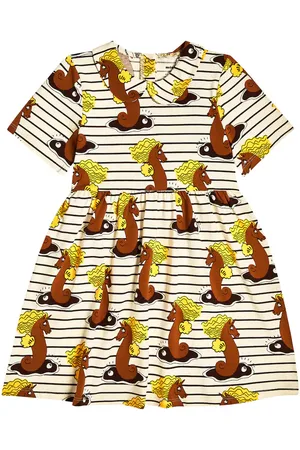Mini Rodini Seahorse printed cotton-blend dress