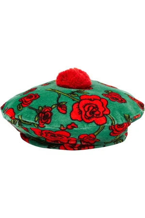 Mini Rodini Floral velvet beret