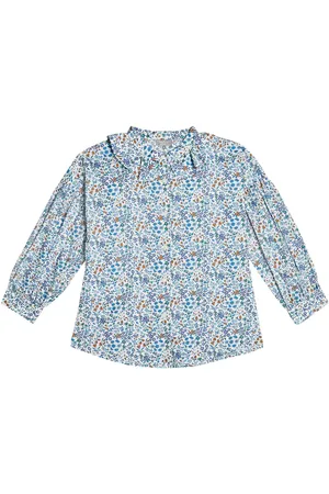 Il gufo Floral cotton poplin shirt