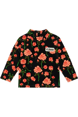 Mini Rodini Floral cotton velvet top