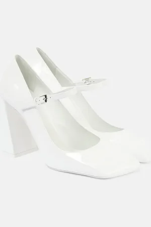 Amina Muaddi Charlotte 95 patent leather Mary Jane pumps