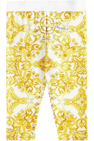 Dolce & Gabbana Baby Majolica cotton-blend jersey leggings