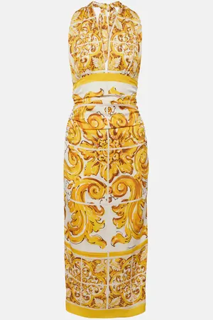 Dolce & Gabbana Majolica silk-blend midi dress