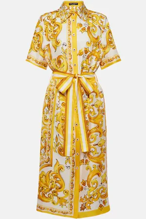 Dolce & Gabbana Majolica silk twill shirt dress