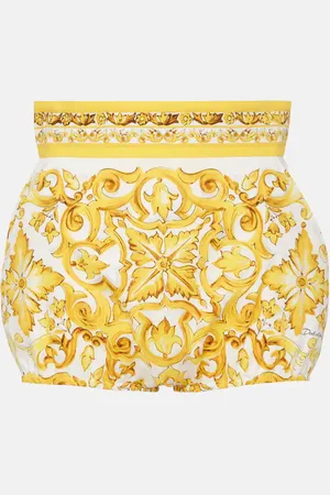 Dolce & Gabbana Majolica high-rise cotton shorts