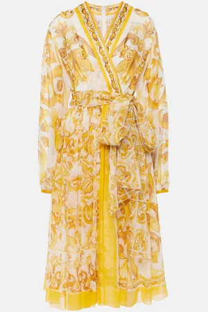 Dolce & Gabbana Majolica silk chiffon midi dress