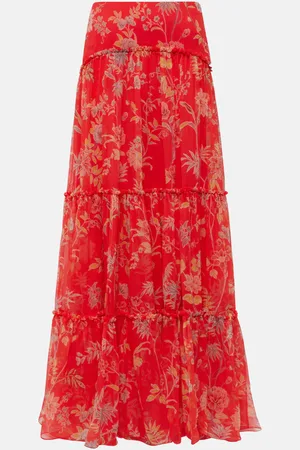 Etro Floral tiered silk maxi skirt