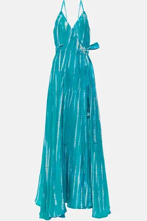 ANNA KOSTUROVA Tie-dye silk wrap dress