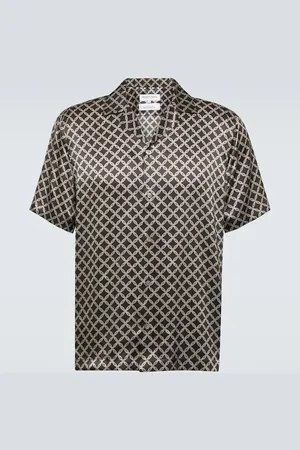 Frescobol Carioca Roberto printed silk bowling shirt