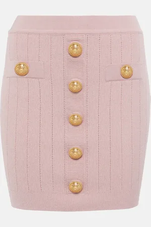 Balmain High-rise knitted miniskirt