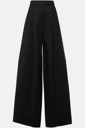Max Mara Pleated cotton wide-leg pants