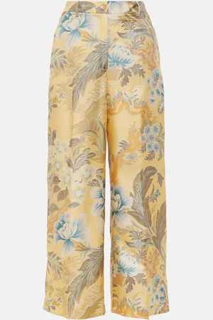 Etro Printed silk wide-leg pants