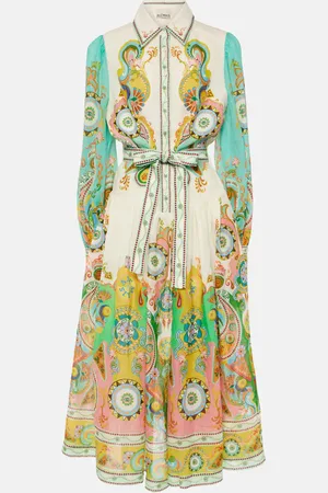 ALÉMAIS AlÃ©mais Pinball printed ramie shirt dress