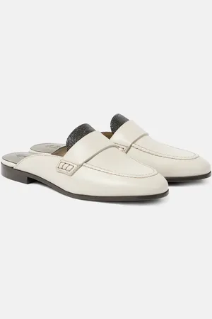 Brunello Cucinelli Monili leather mules