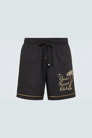 AMIRI Resort Club embroidered cotton shorts