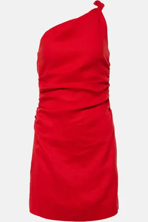 FAITHFULL THE BRAND Marga one-shoulder linen minidress