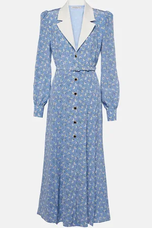 Alessandra Rich Floral silk shirt dress