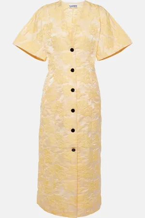 Ganni Floral jacquard shirt dress