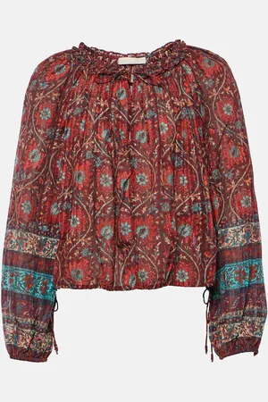 ULLA JOHNSON Silva printed cotton-blend blouse