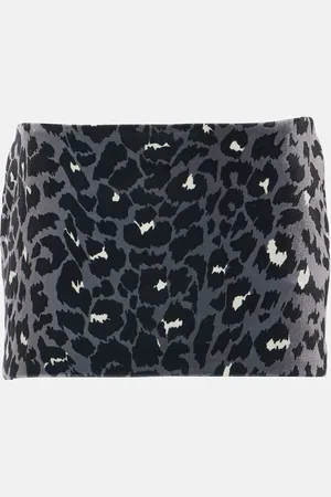 ALEX PERRY Leopard-print velvet miniskirt