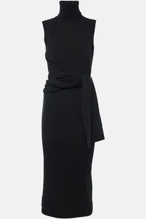 Maison Margiela Tie-detail wool-blend midi dress