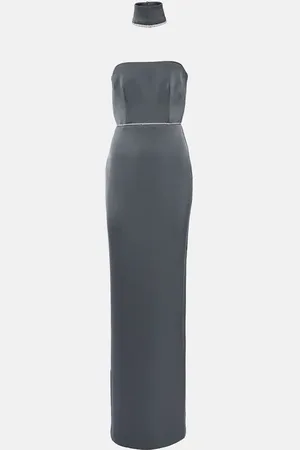 ALEX PERRY Crystal-embellished satin gown