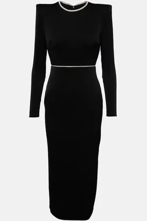 ALEX PERRY Crystal-embellished satin midi dress