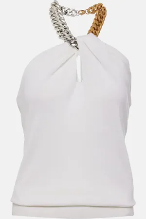 Stella McCartney Embellished halterneck wool top