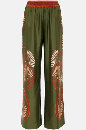 La DoubleJ Printed silk twill palazzo pants
