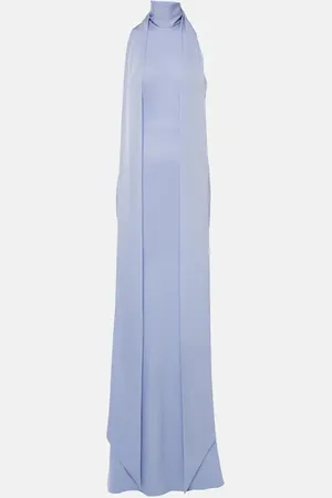 ALEX PERRY Scarf-detail halterneck satin gown