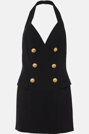 Balmain Halterneck crÃªpe minidress