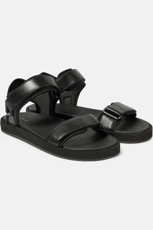 The Row Hook-And-Loop leather sandals