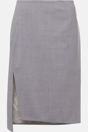 VERSACE MÃ©lange wool-blend pencil skirt
