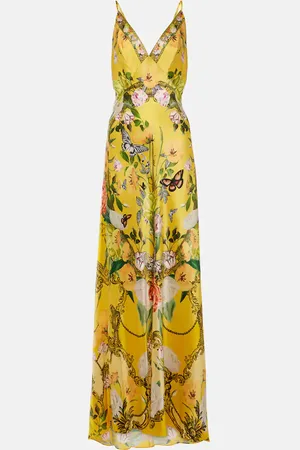 Camilla Floral silk satin slip dress