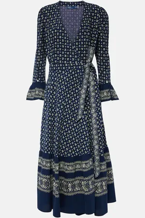 Ralph Lauren Floral ruffled cotton wrap dress