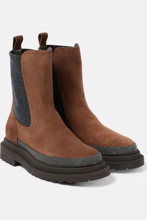Brunello Cucinelli Monili suede Chelsea boots